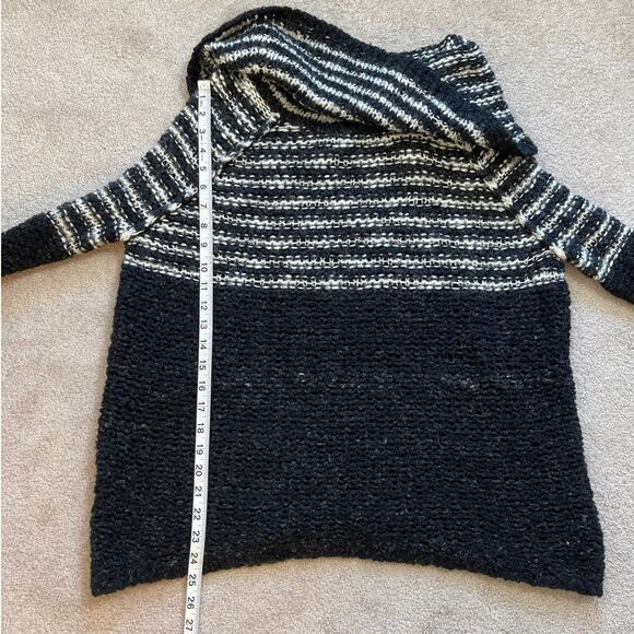 Free People Engineer Striped Cowl Neck Sweater Size S Wool Linen Mohair Boho - Picture 7 of 7